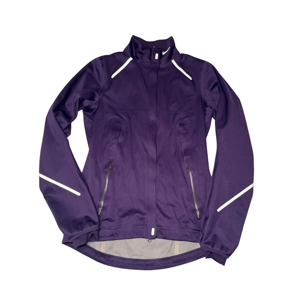 Nike Storm-FIT 10 Women Purple Running Jacket Reflective Full Zip Size S